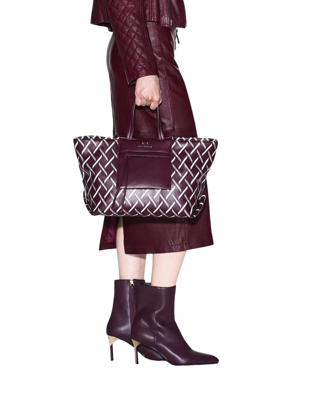 Armani Bolso de hombro Granate gráfico de diamante