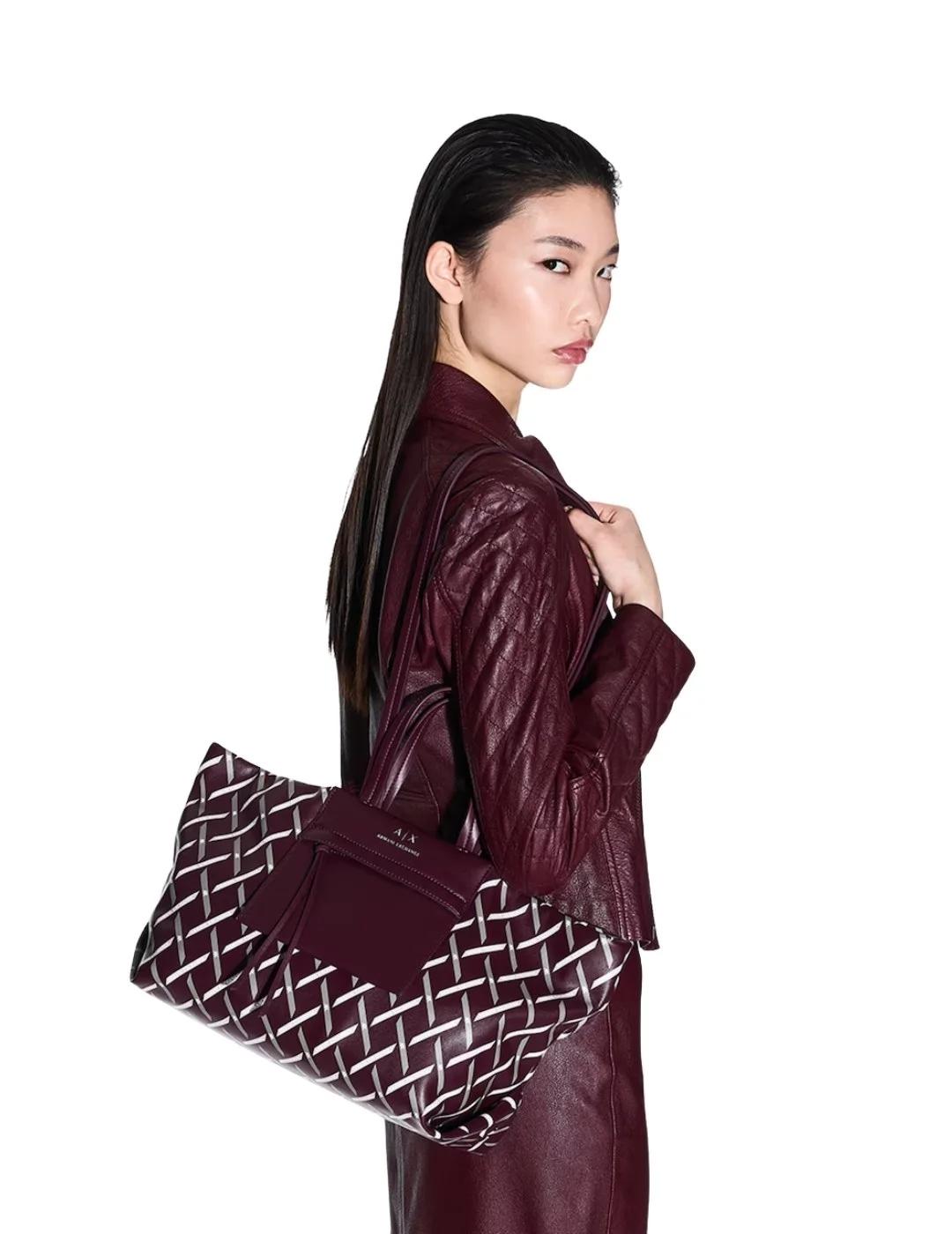 Armani Bolso de hombro Granate gráfico de diamante