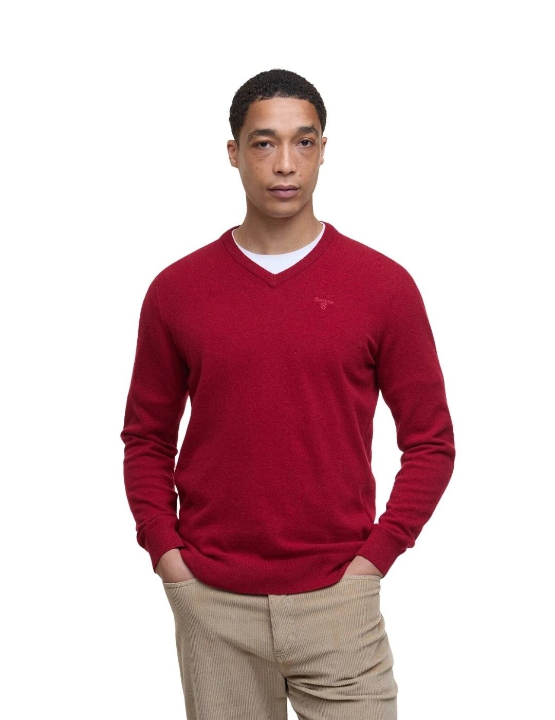 Barbour Jersey Azul marino cuello pico