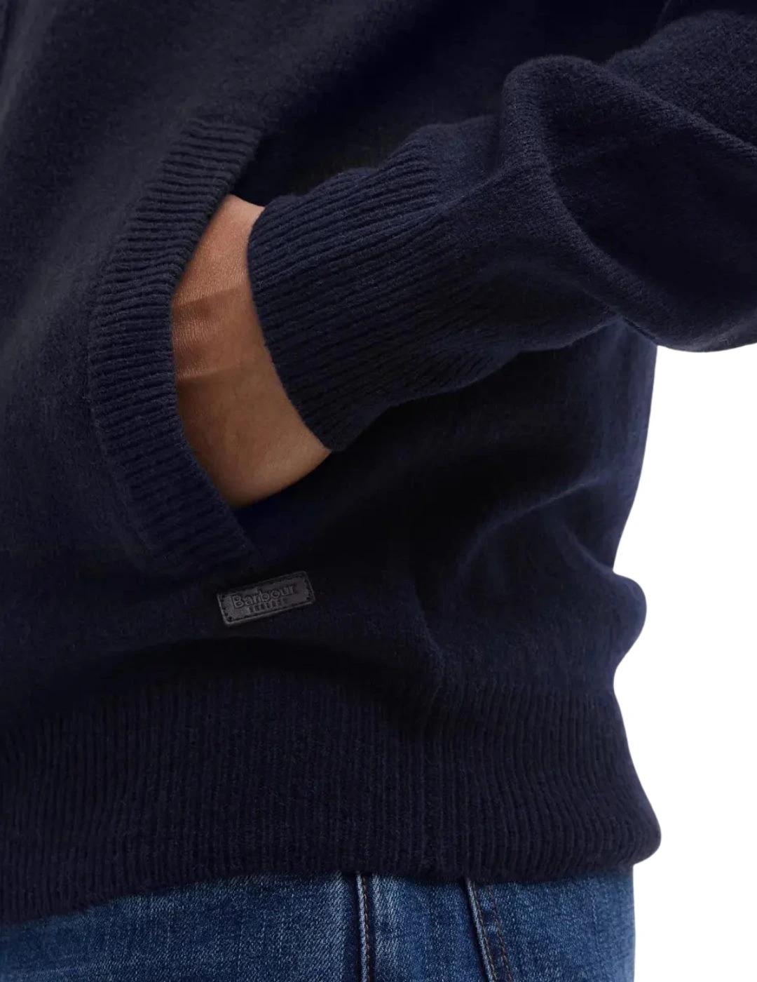 Barbour Cárdigan Azul marino cremallera y botones