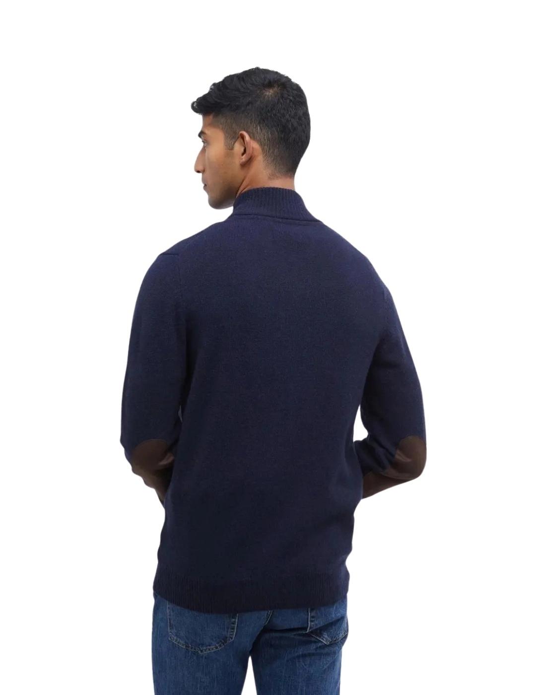 Barbour Cárdigan Azul marino cremallera y botones