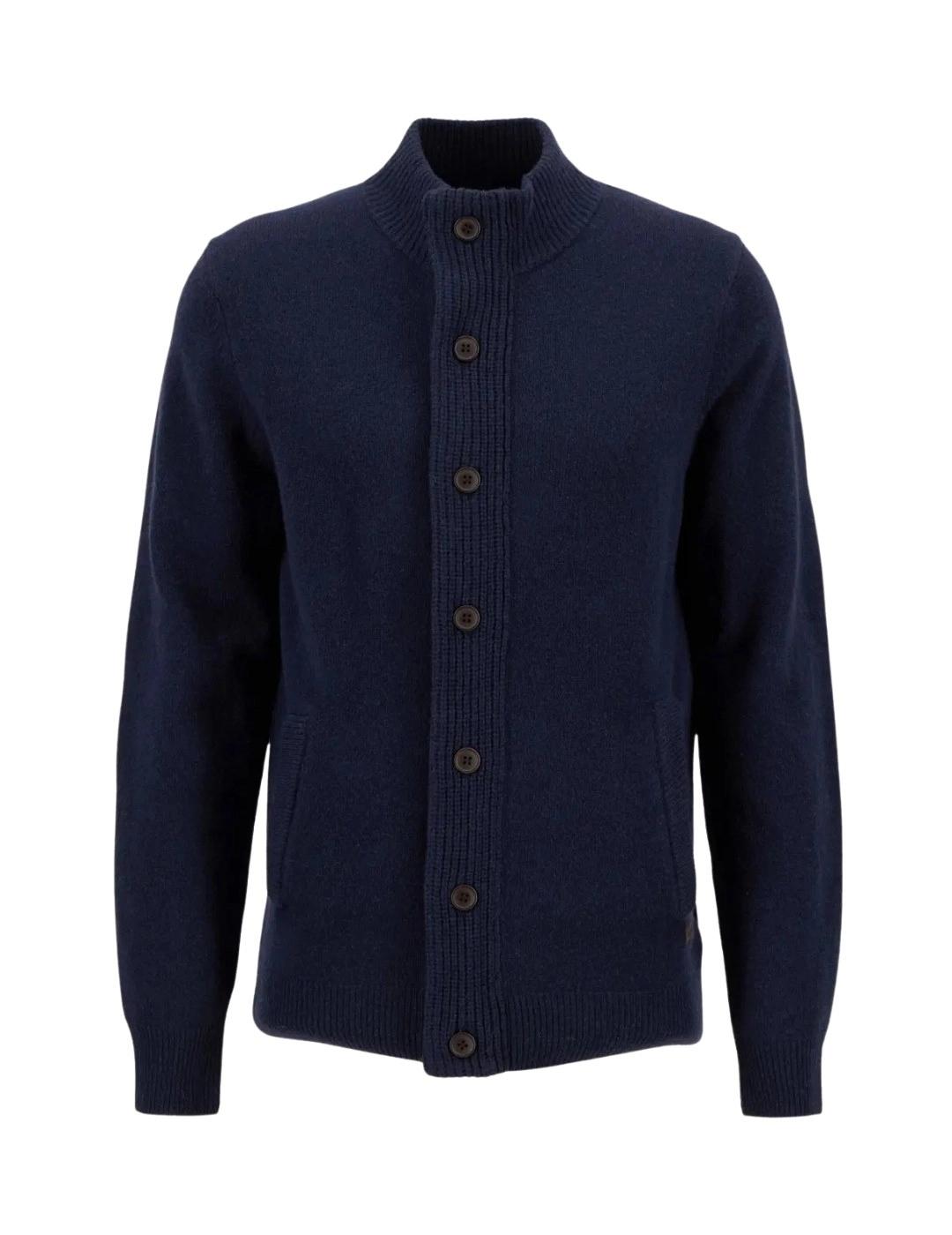 Barbour Cárdigan Azul marino cremallera y botones