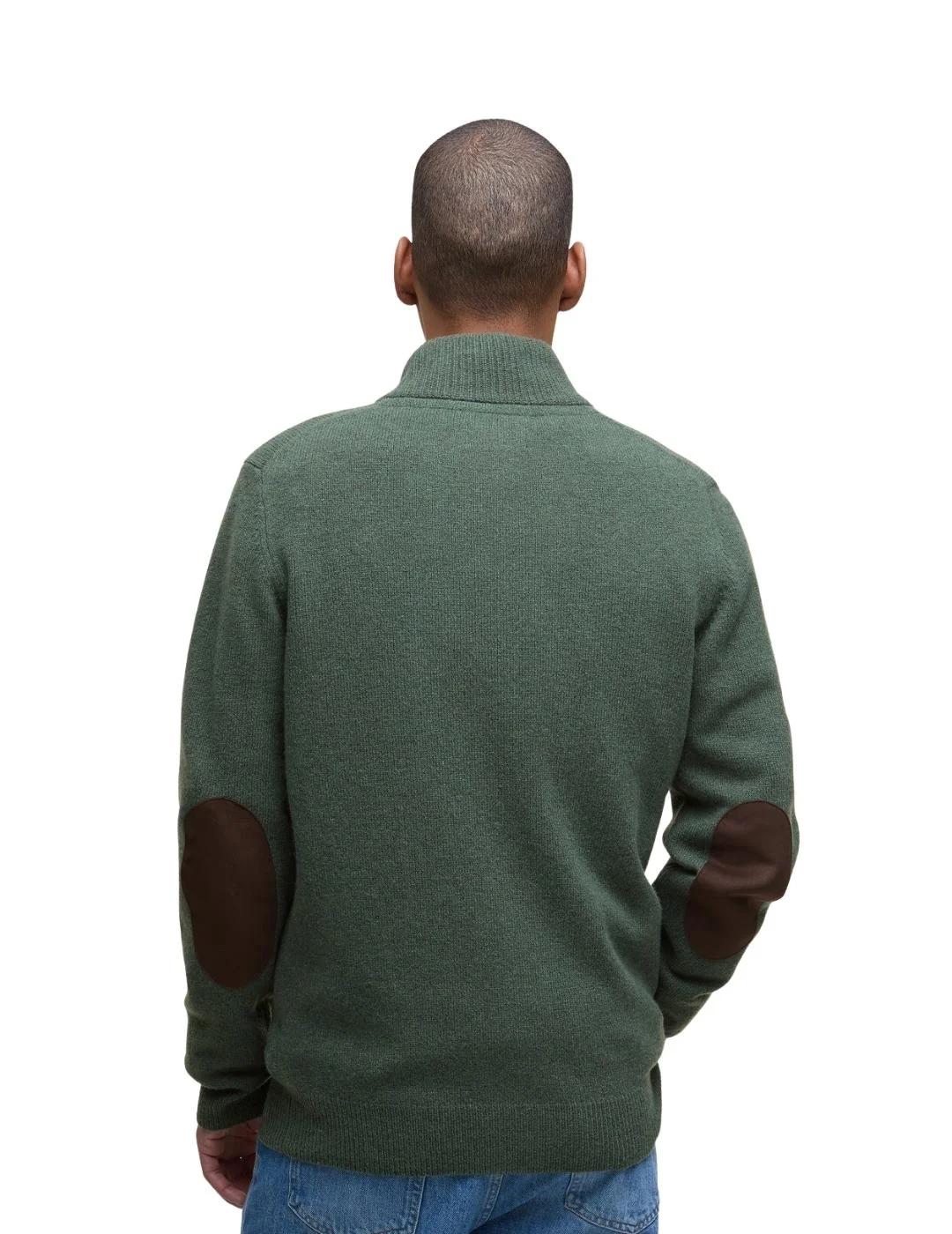 Barbour Cárdigan Verde cremallera y botones