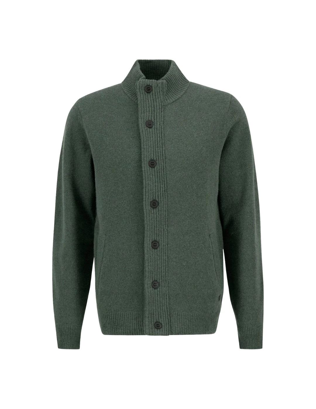 Barbour Cárdigan Verde cremallera y botones