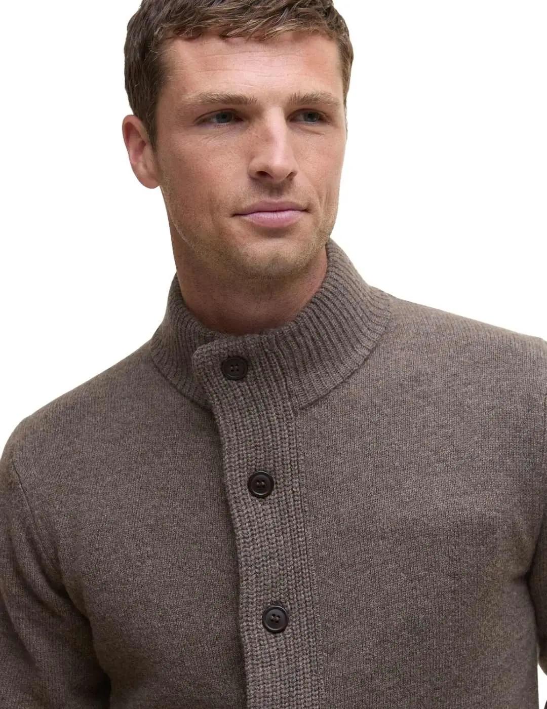 Barbour Cárdigan Marrón cremallera y botones