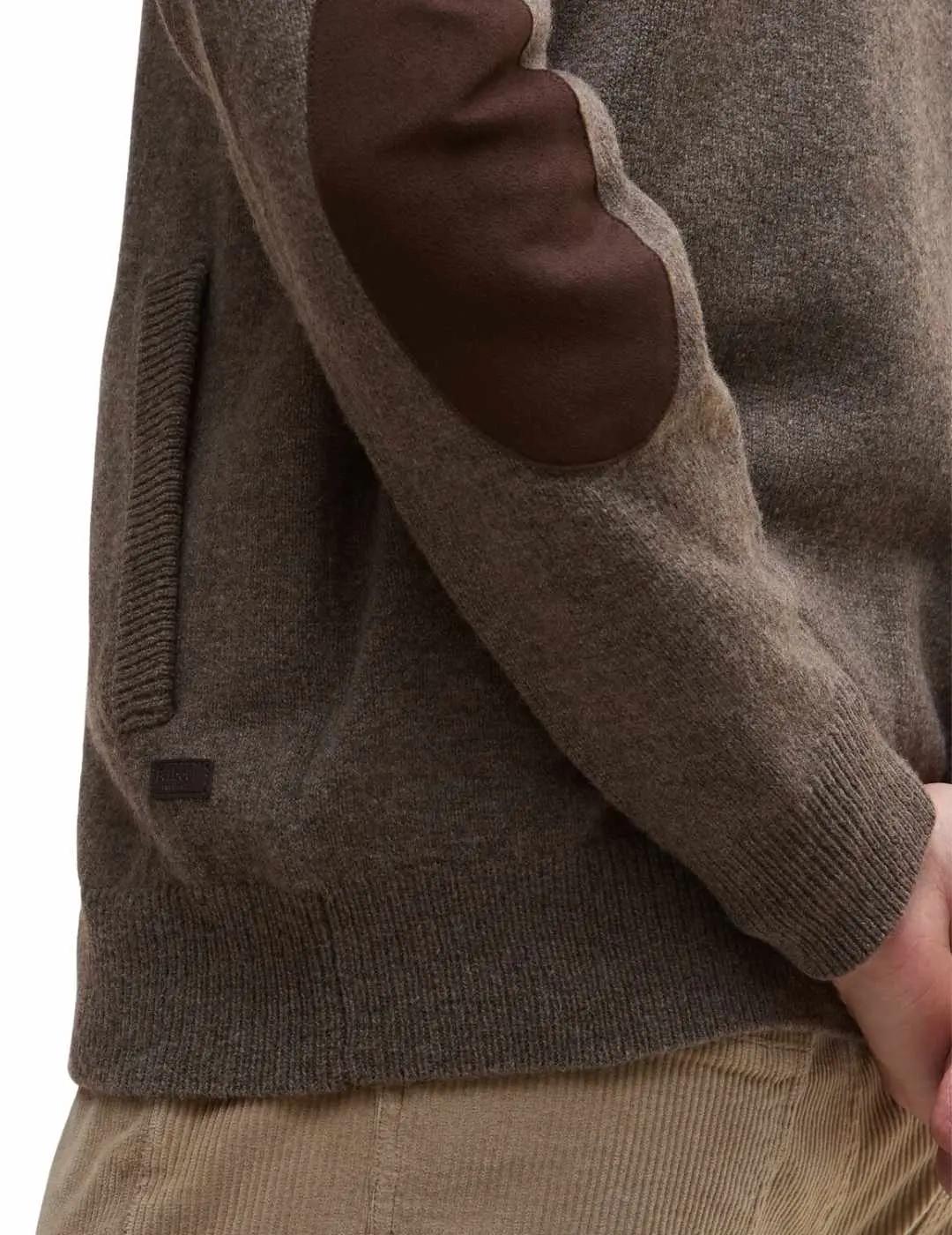 Barbour Cárdigan Marrón cremallera y botones