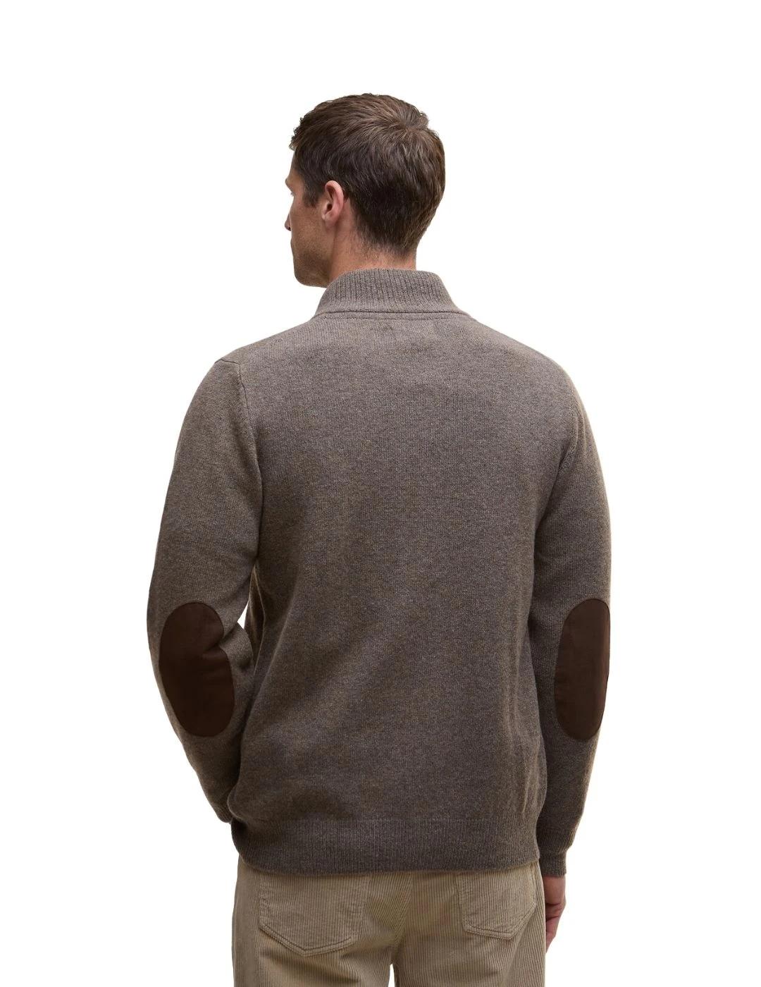 Barbour Cárdigan Marrón cremallera y botones