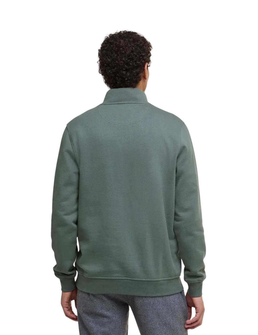 Barbour Sudadera Verde media cremallera