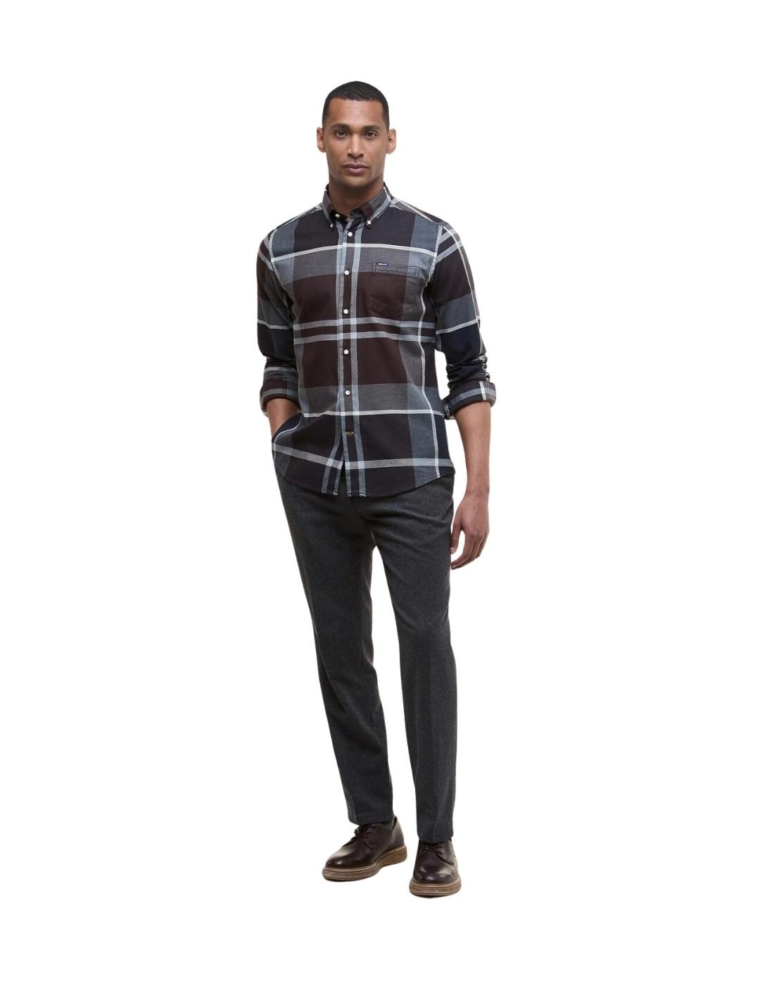 Barbour Camisa Dunoon Tartan Azul y marrón