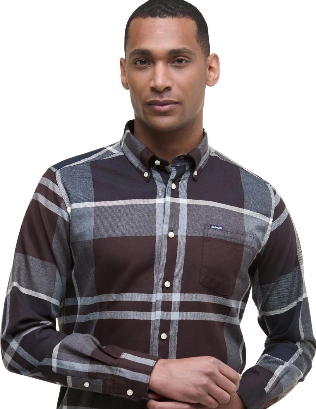 Barbour Camisa Dunoon Tartan Azul y marrón
