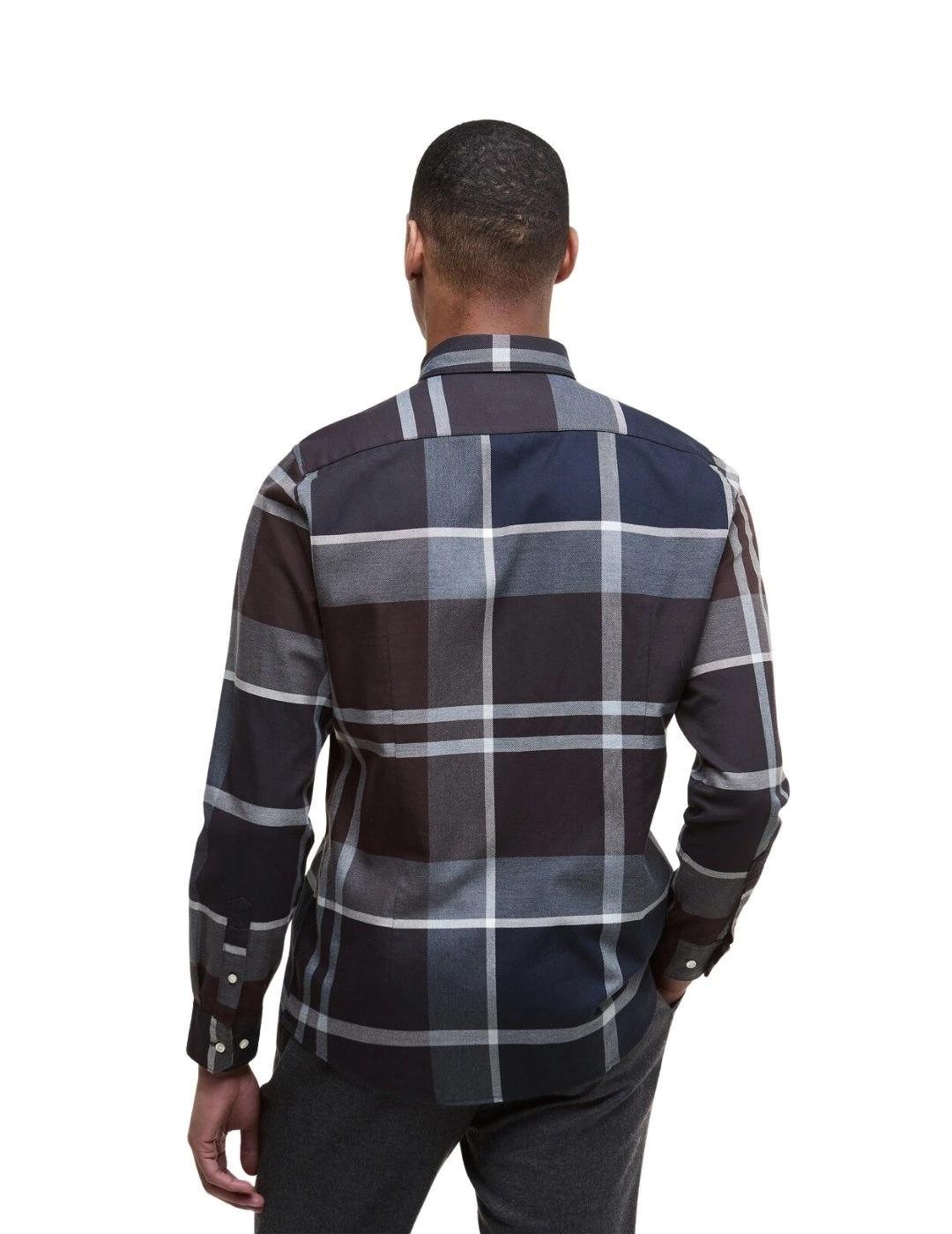 Barbour Camisa Dunoon Tartan Azul y marrón
