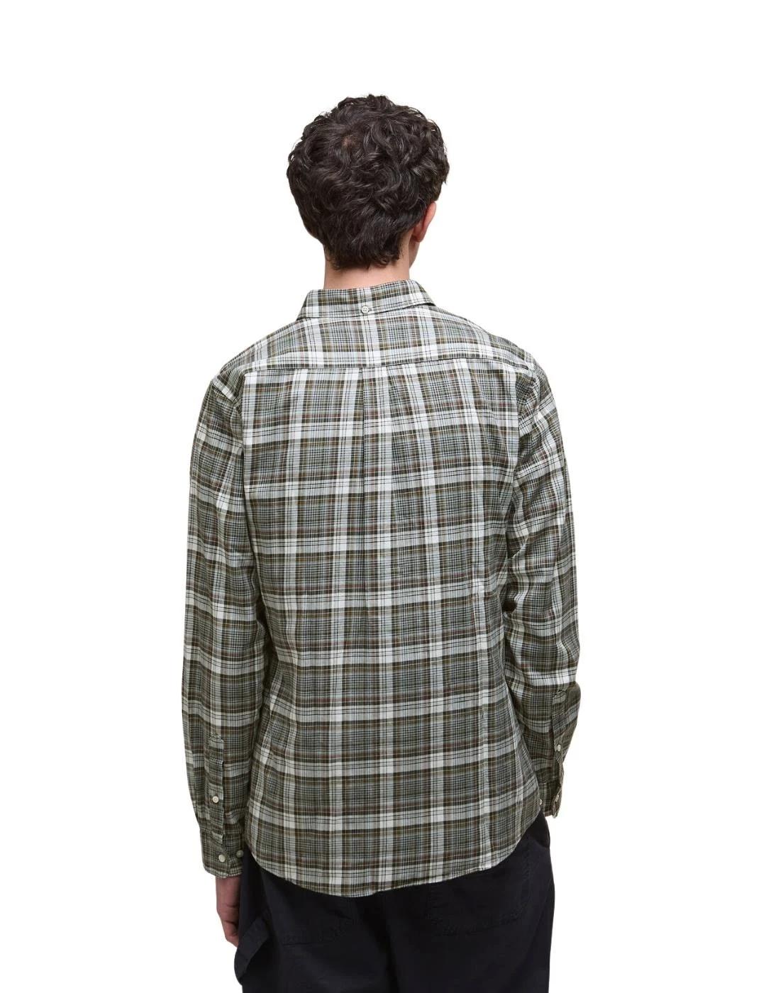 Barbour Camisa Mosswood Verde y gris