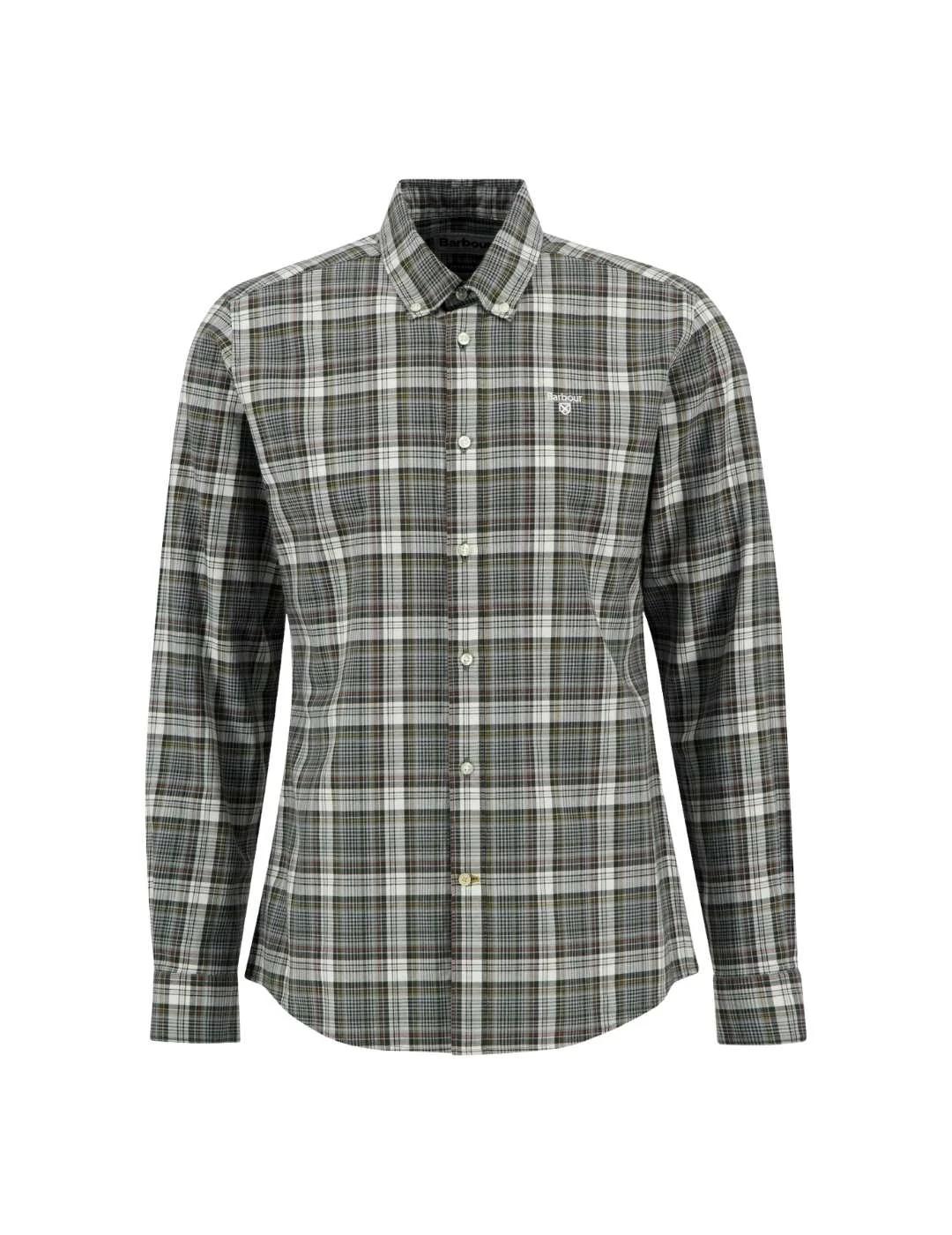 Barbour Camisa Mosswood Verde y gris