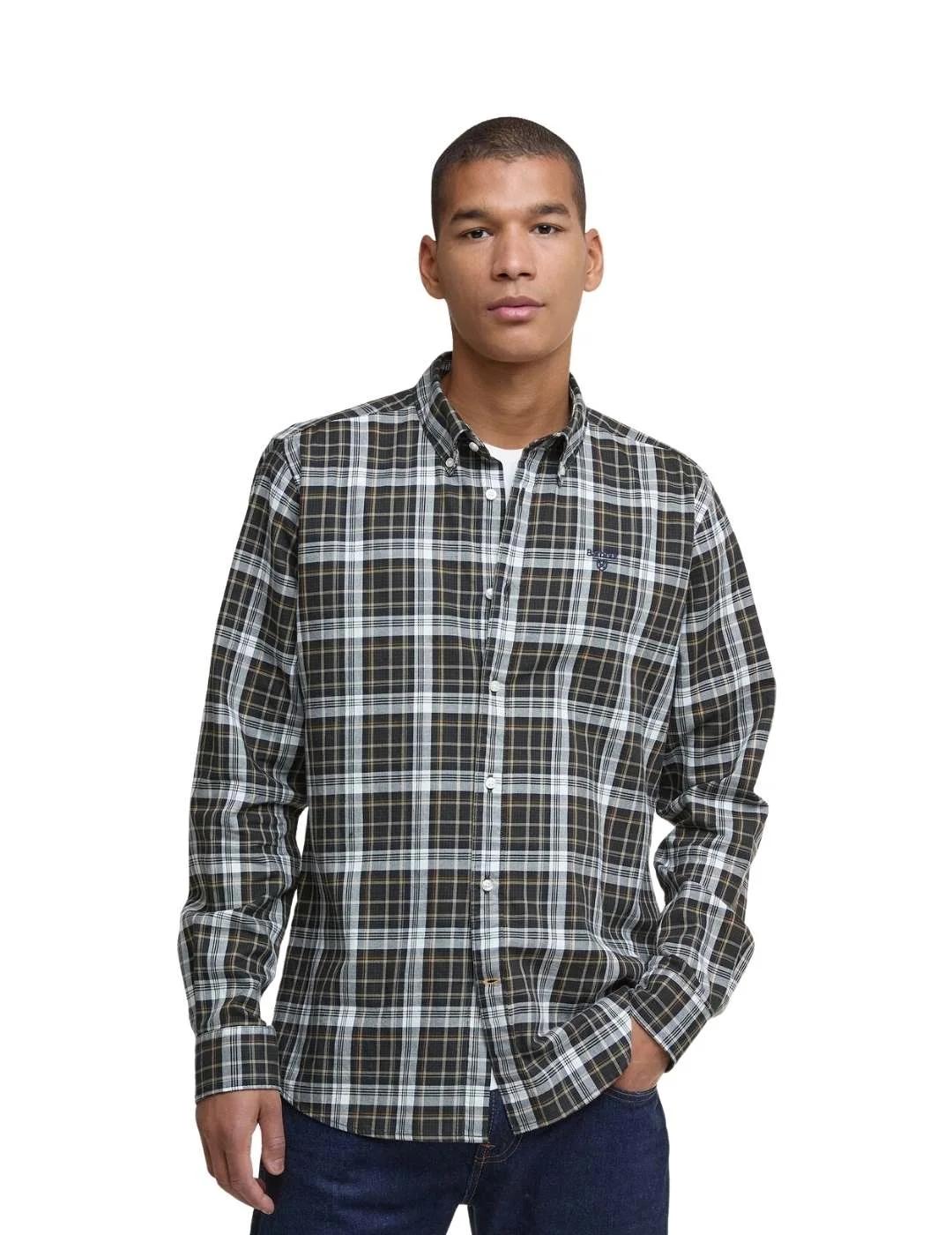 Barbour Camisa Mosswood Verde oscuro