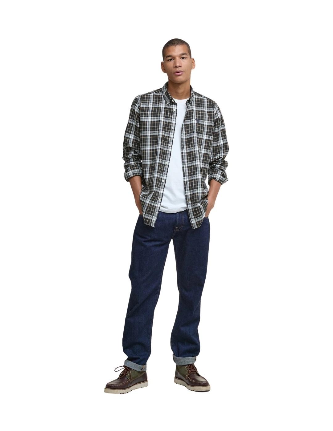 Barbour Camisa Mosswood Verde oscuro