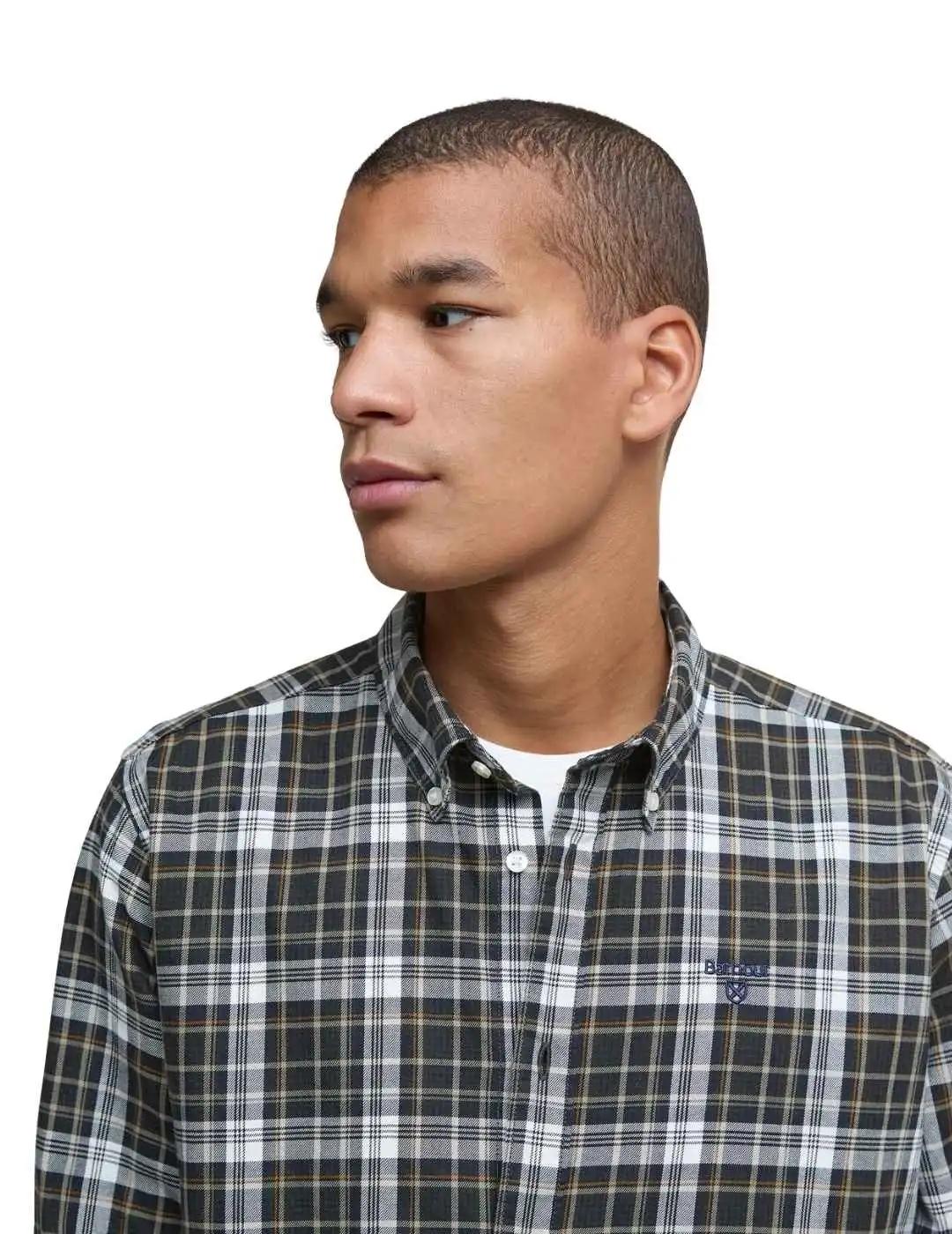 Barbour Camisa Mosswood Verde oscuro