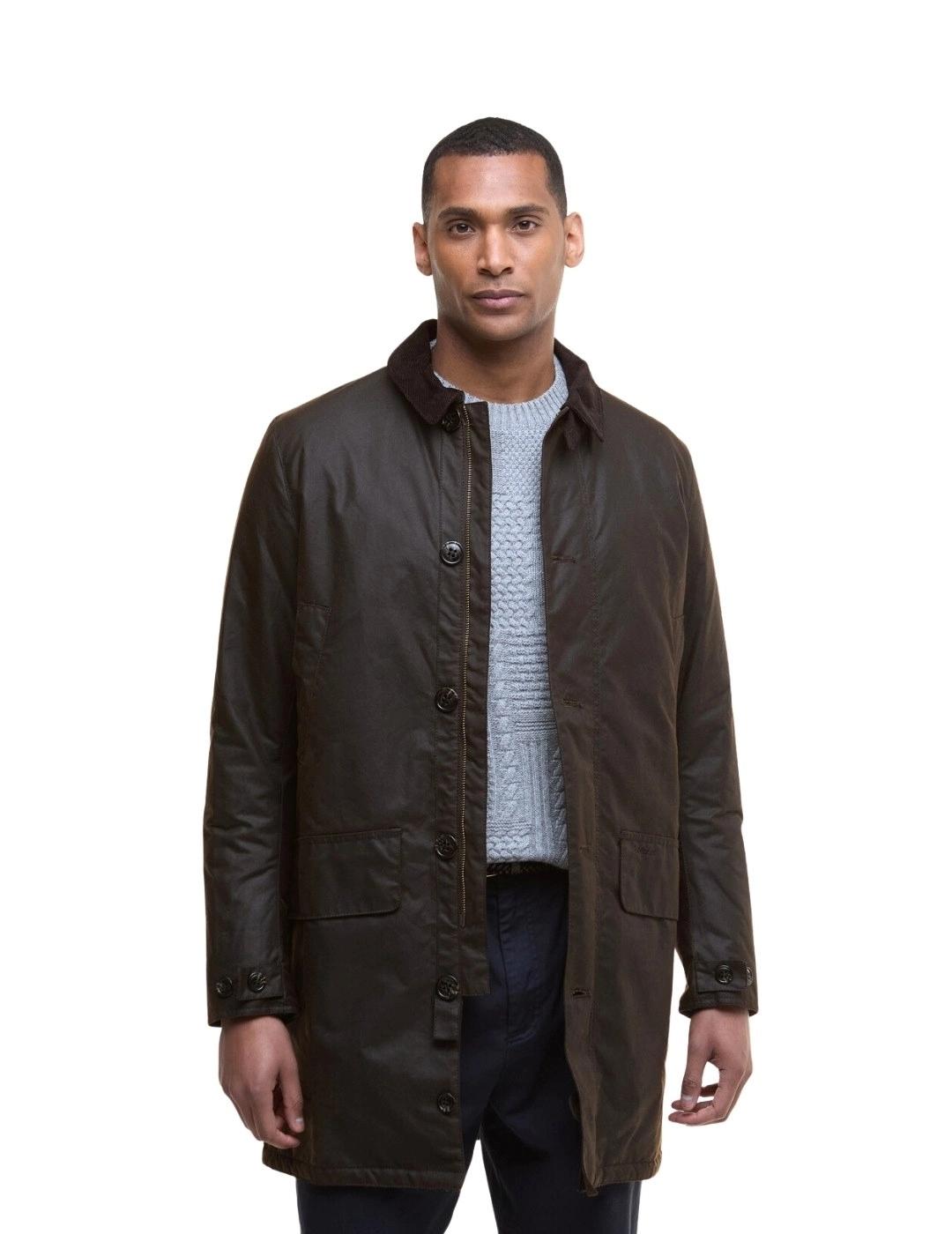 Barbour Chaqueta Wax Mac Marrón oscuro