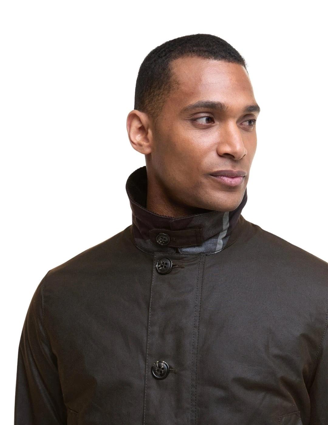Barbour Chaqueta Wax Mac Marrón oscuro
