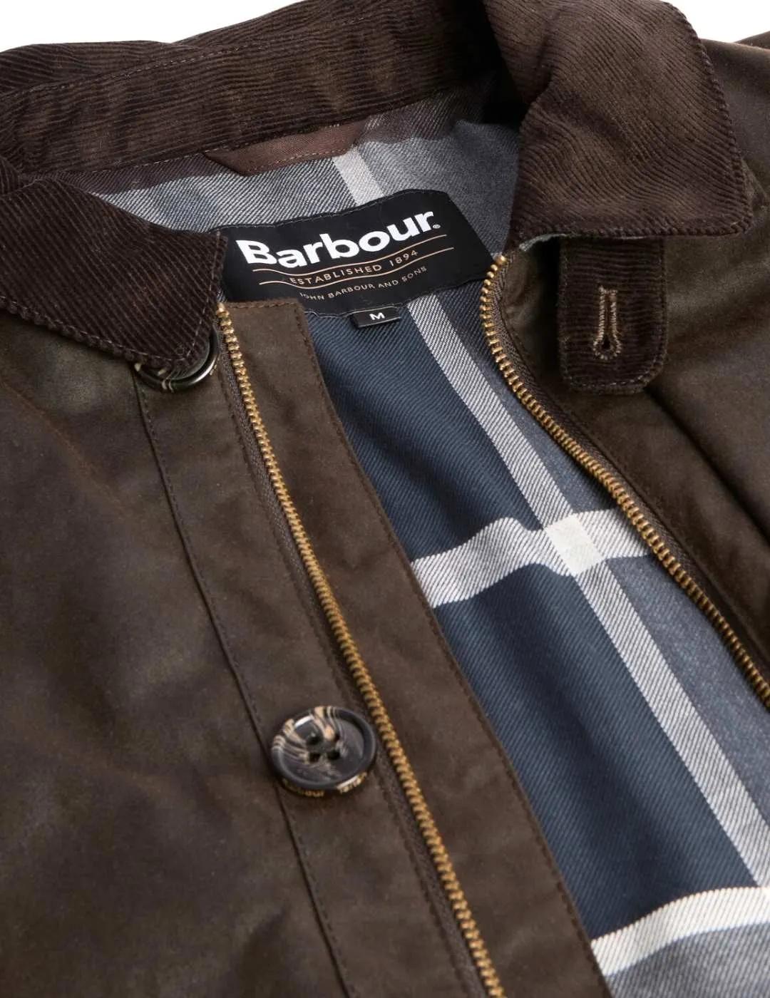 Barbour Chaqueta Wax Mac Marrón oscuro