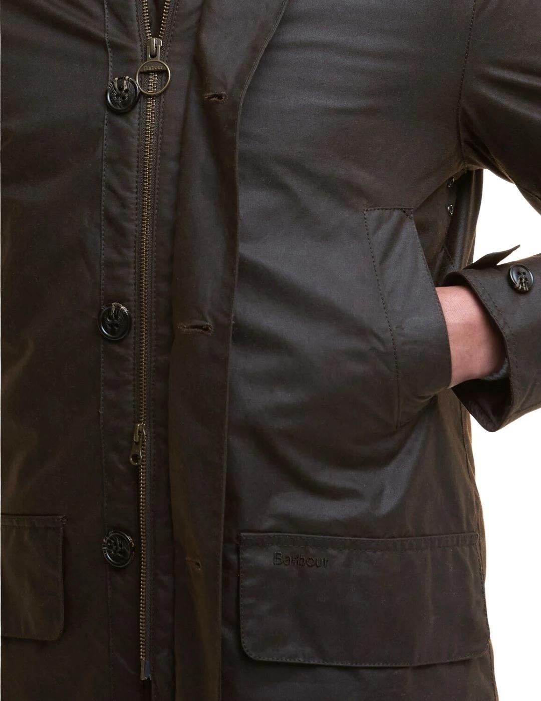 Barbour Chaqueta Wax Mac Marrón oscuro