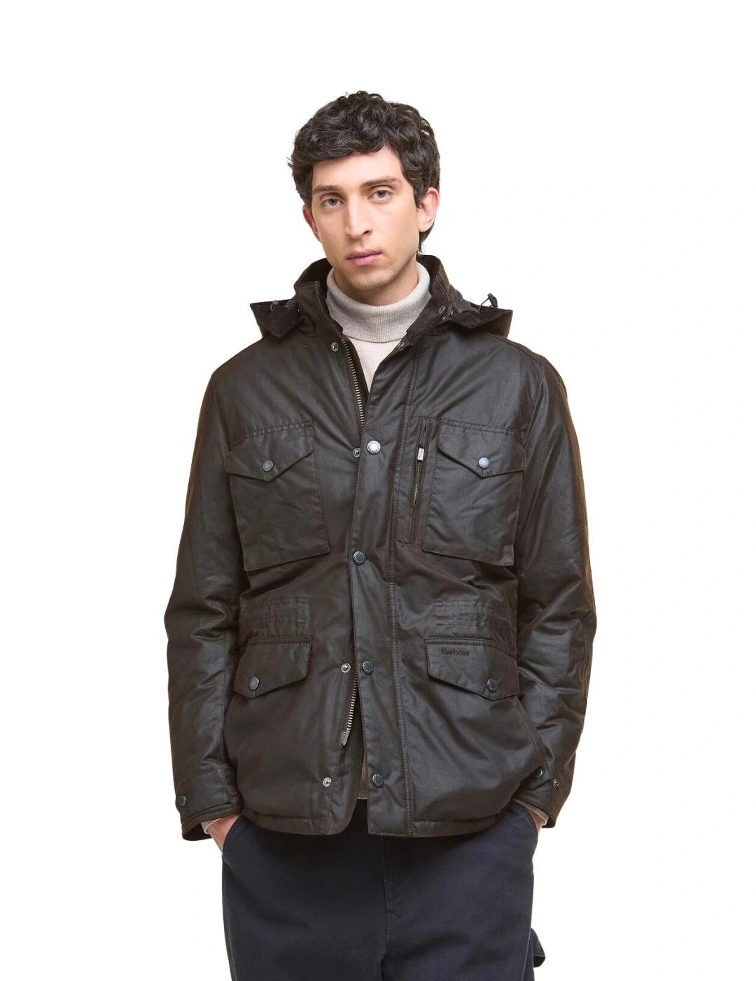 Barbour Chaqueta Winter Sapper Wax Marrón oscuro