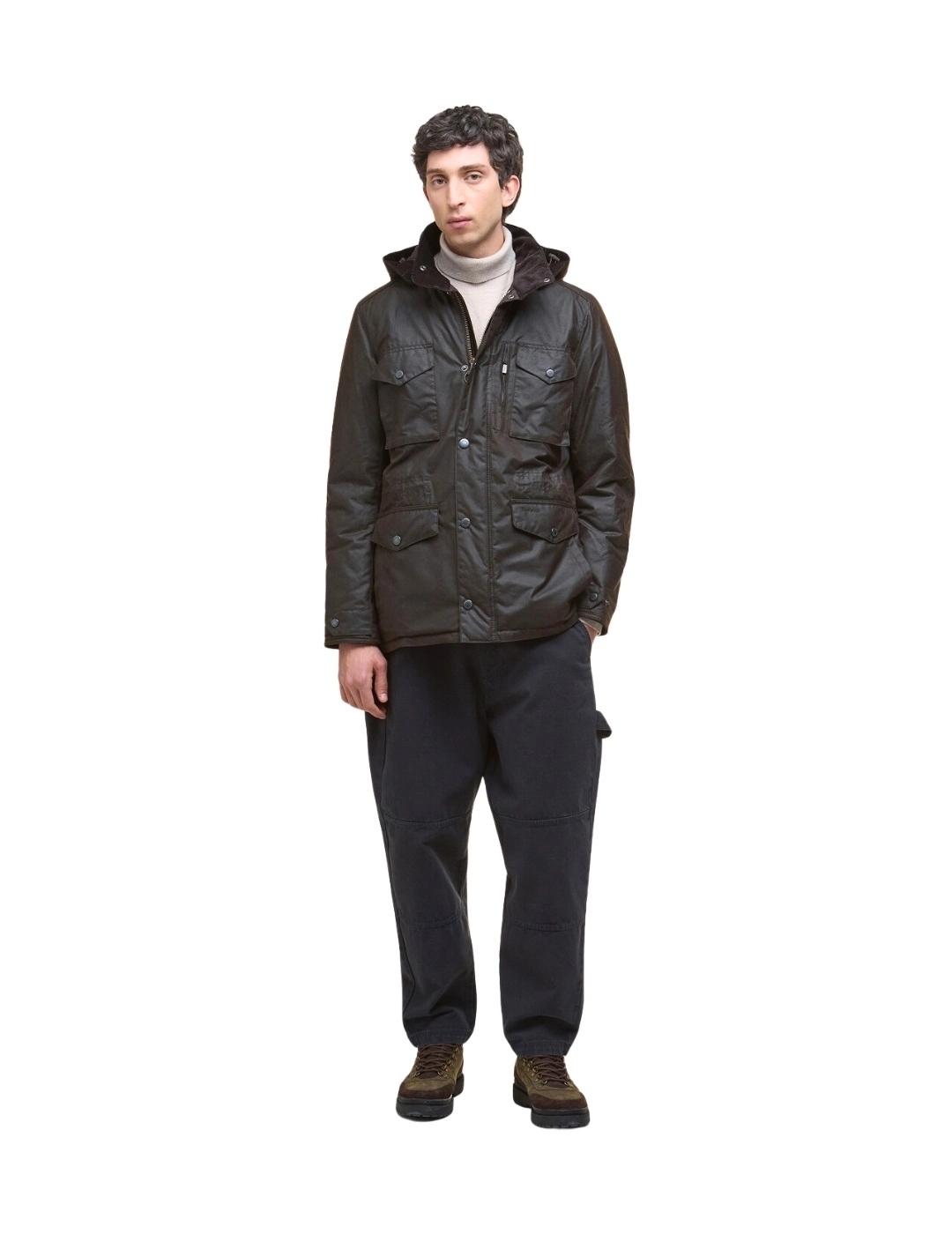 Barbour Chaqueta Winter Sapper Wax Marrón oscuro