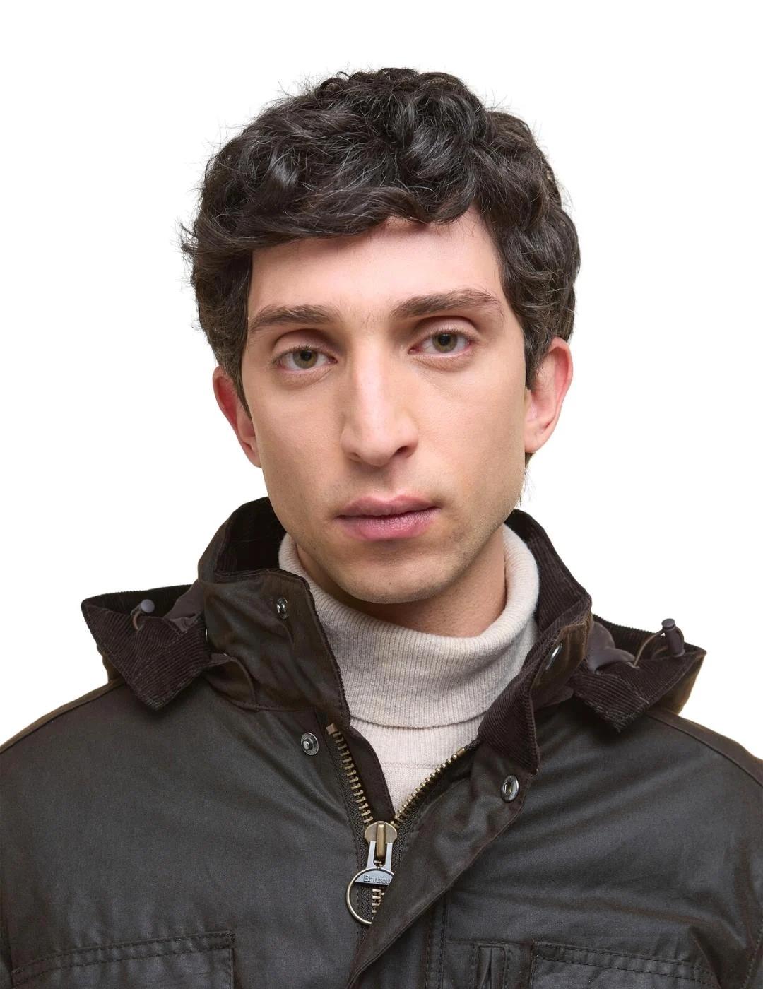 Barbour Chaqueta Winter Sapper Wax Marrón oscuro