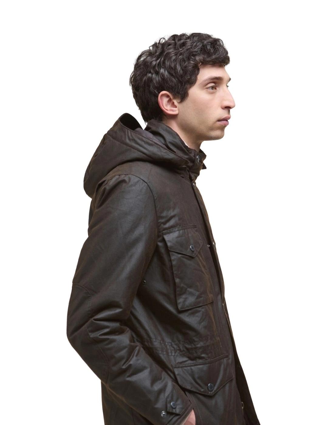 Barbour Chaqueta Winter Sapper Wax Marrón oscuro