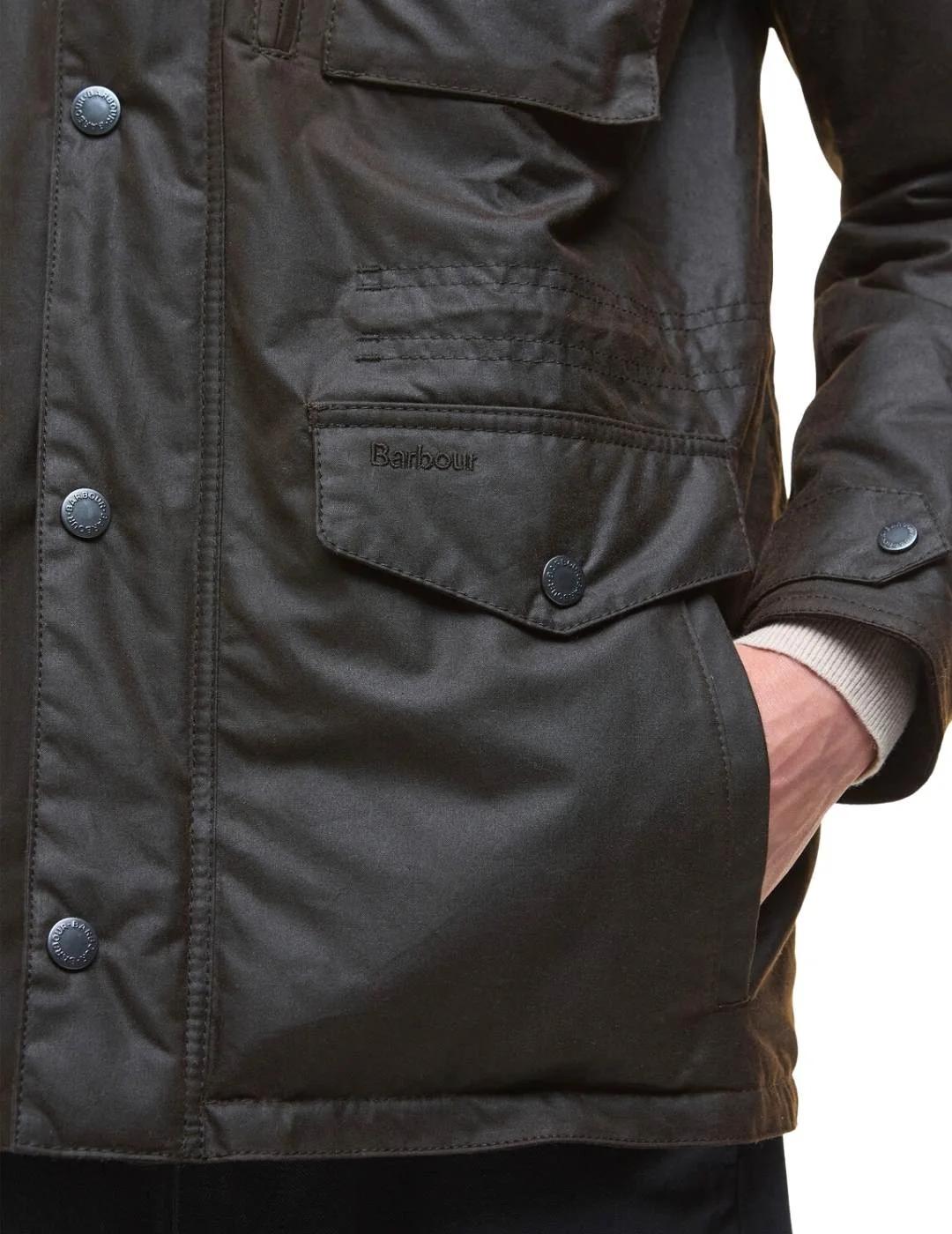 Barbour Chaqueta Winter Sapper Wax Marrón oscuro
