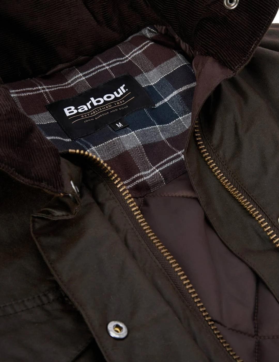 Barbour Chaqueta Winter Sapper Wax Marrón oscuro