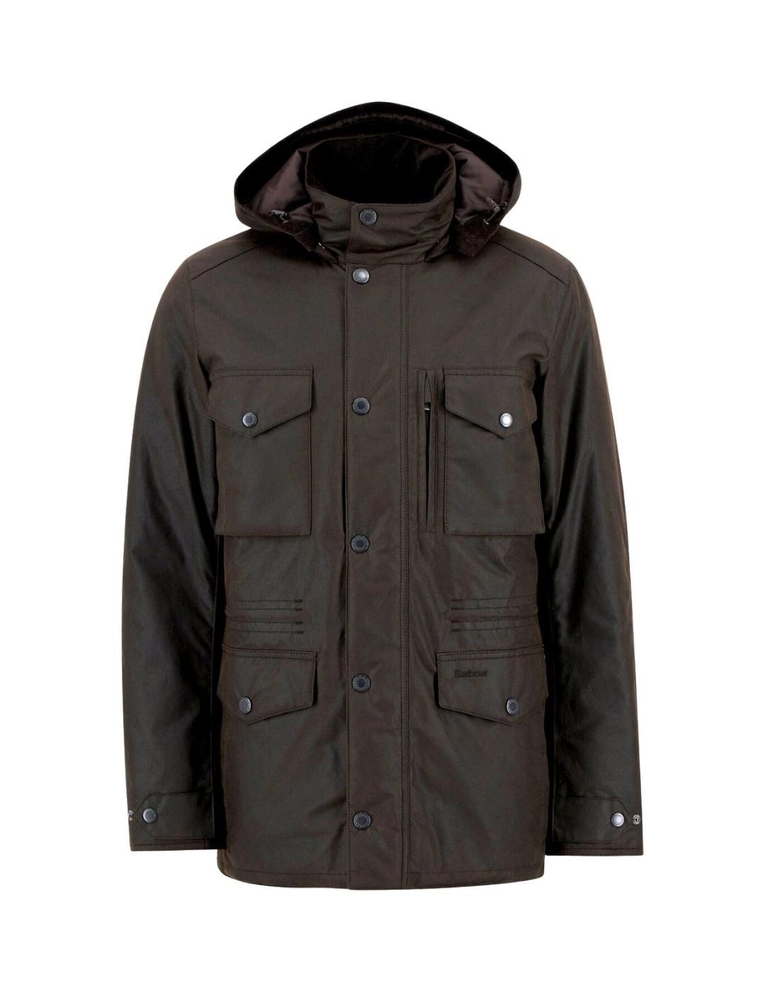 Barbour Chaqueta Winter Sapper Wax Marrón oscuro