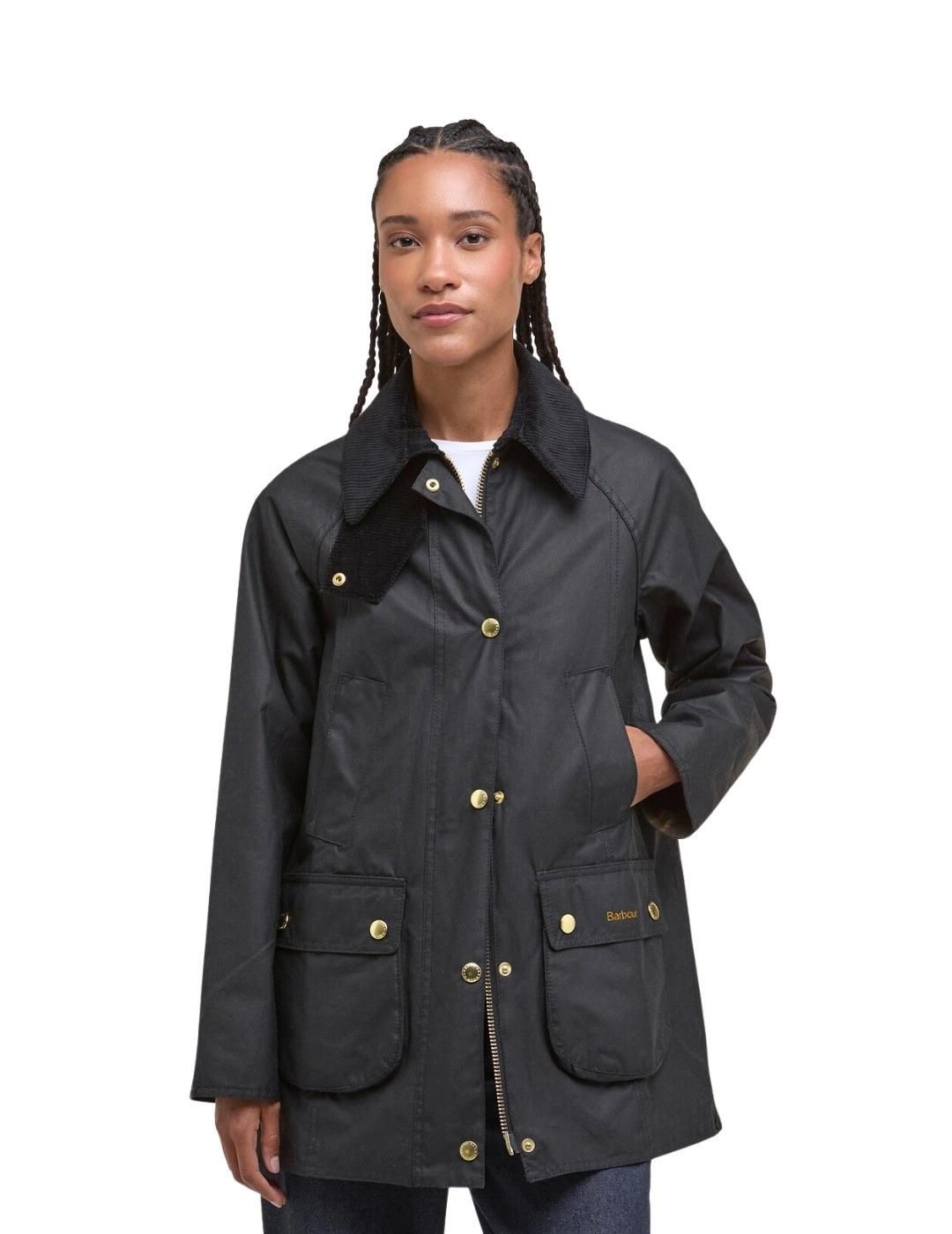 Barbour Chaqueta Modern Beadnell Wax Negro