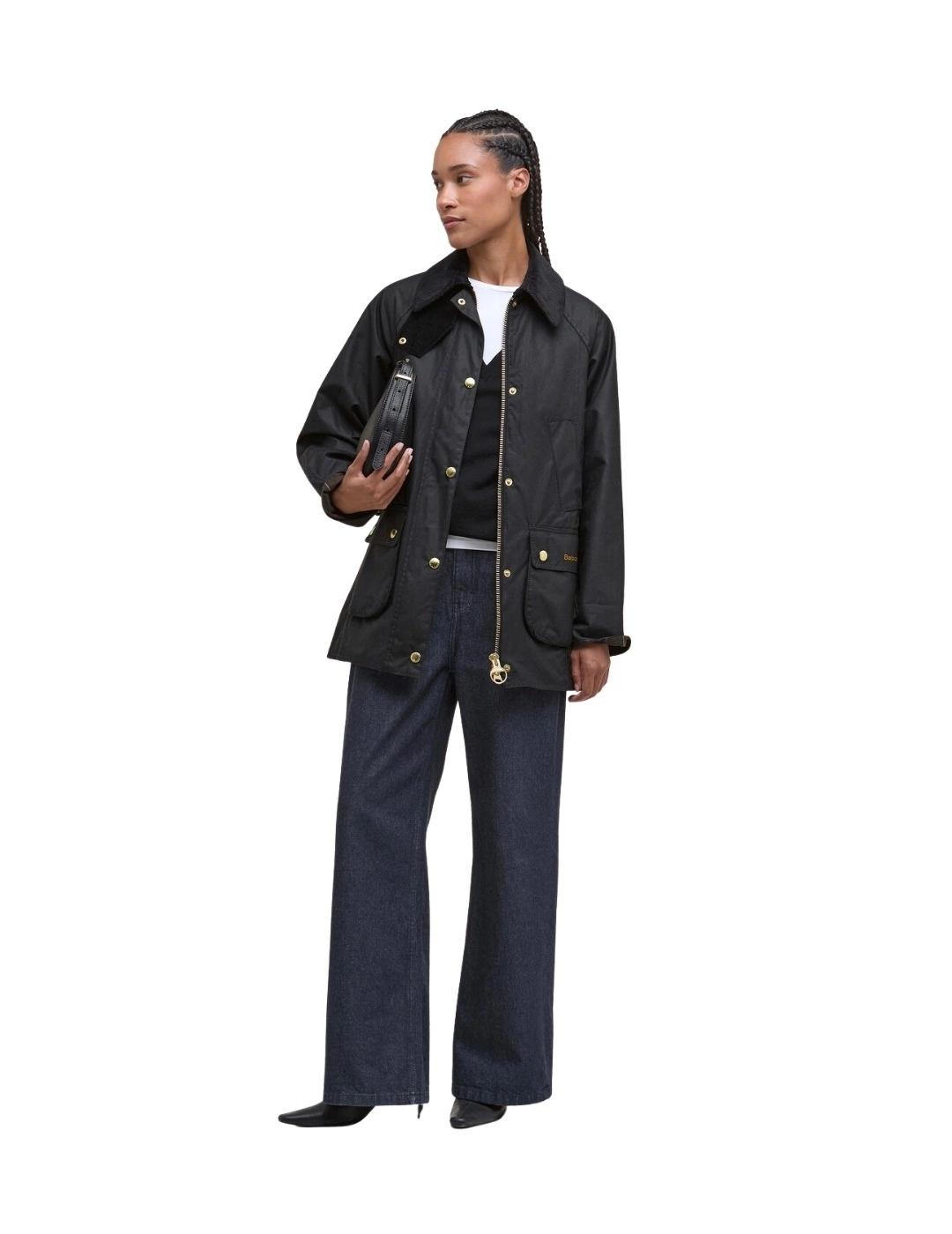 Barbour Chaqueta Modern Beadnell Wax Negro