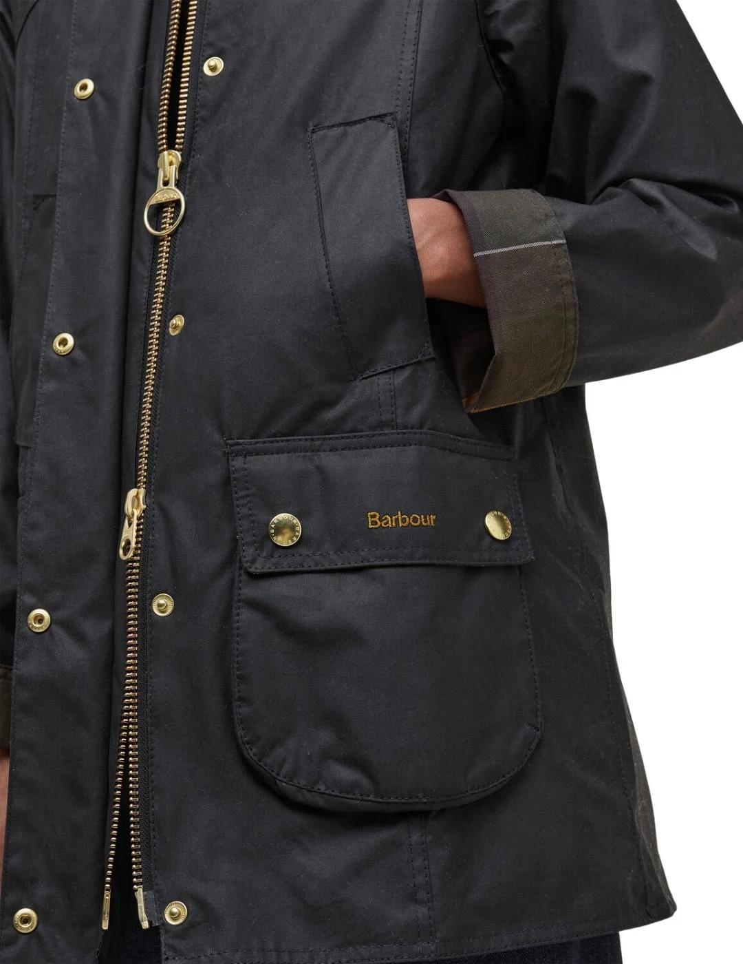 Barbour Chaqueta Modern Beadnell Wax Negro