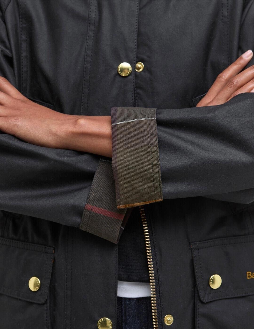 Barbour Chaqueta Modern Beadnell Wax Negro