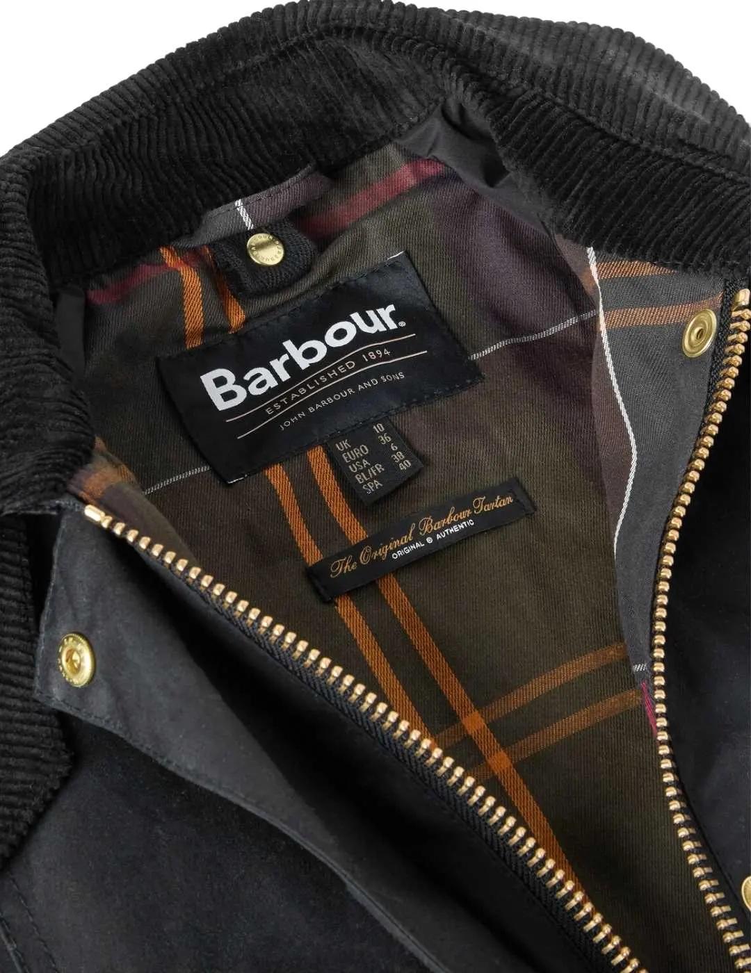 Barbour Chaqueta Modern Beadnell Wax Negro