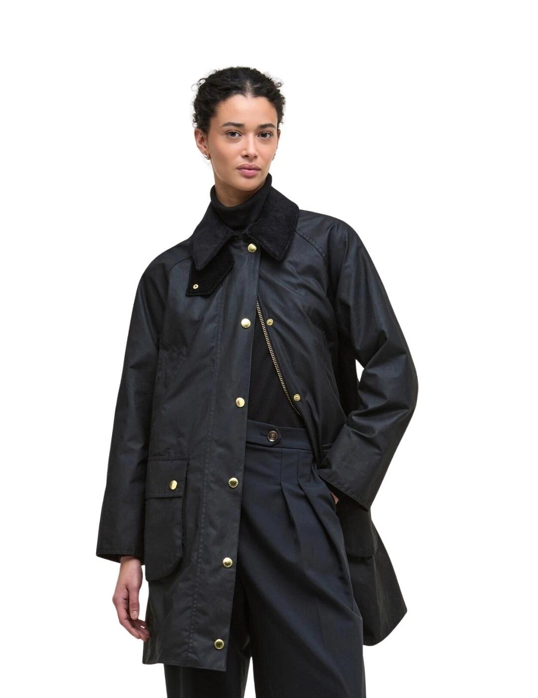 Barbour Chaqueta Long Beadnell Wax Jacket Negro