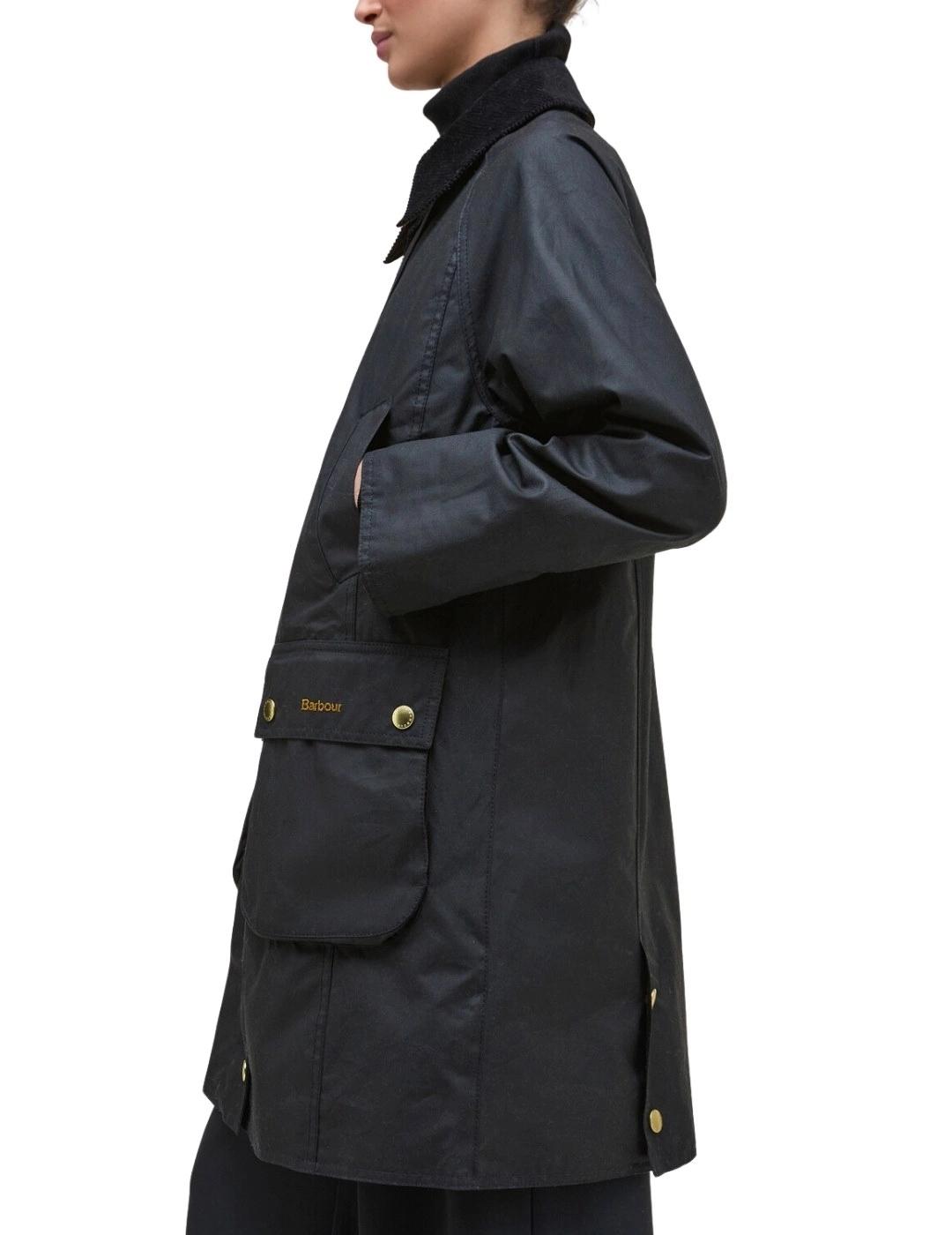 Barbour Chaqueta Long Beadnell Wax Jacket Negro