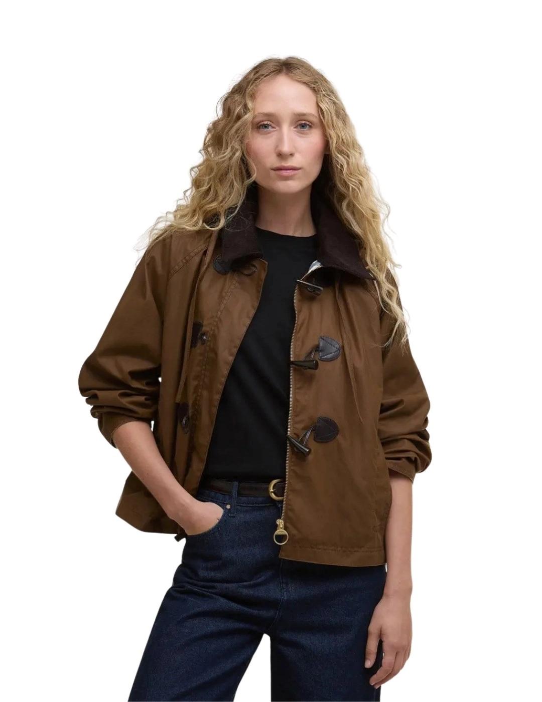 Barbour Chaqueta Myra Wax Duffle Marrón