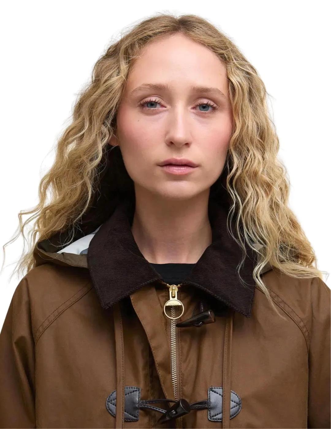 Barbour Chaqueta Myra Wax Duffle Marrón