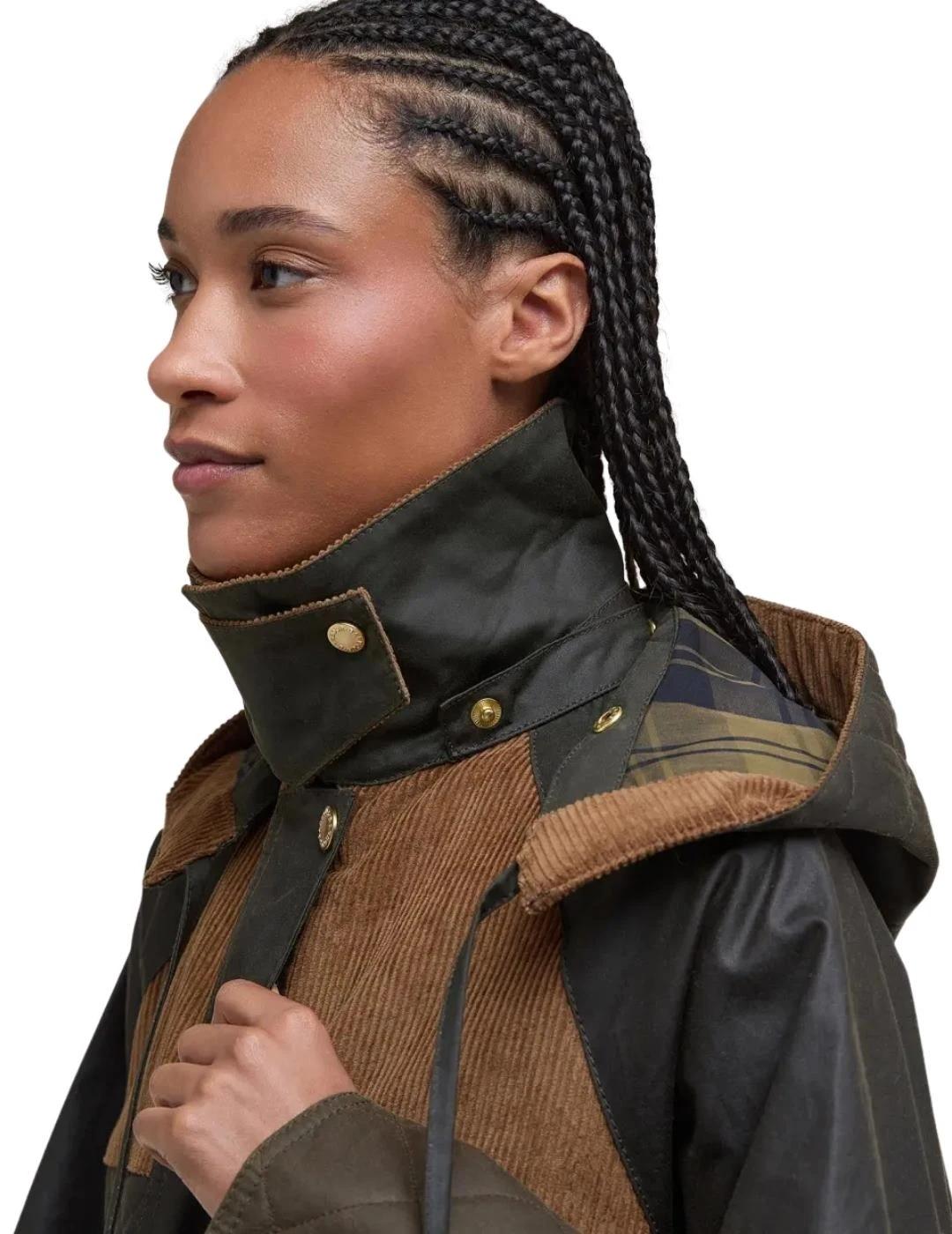 Barbour Chaqueta Imelda Wax Verde y marrón