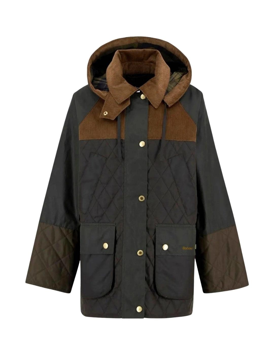 Barbour Chaqueta Imelda Wax Verde y marrón