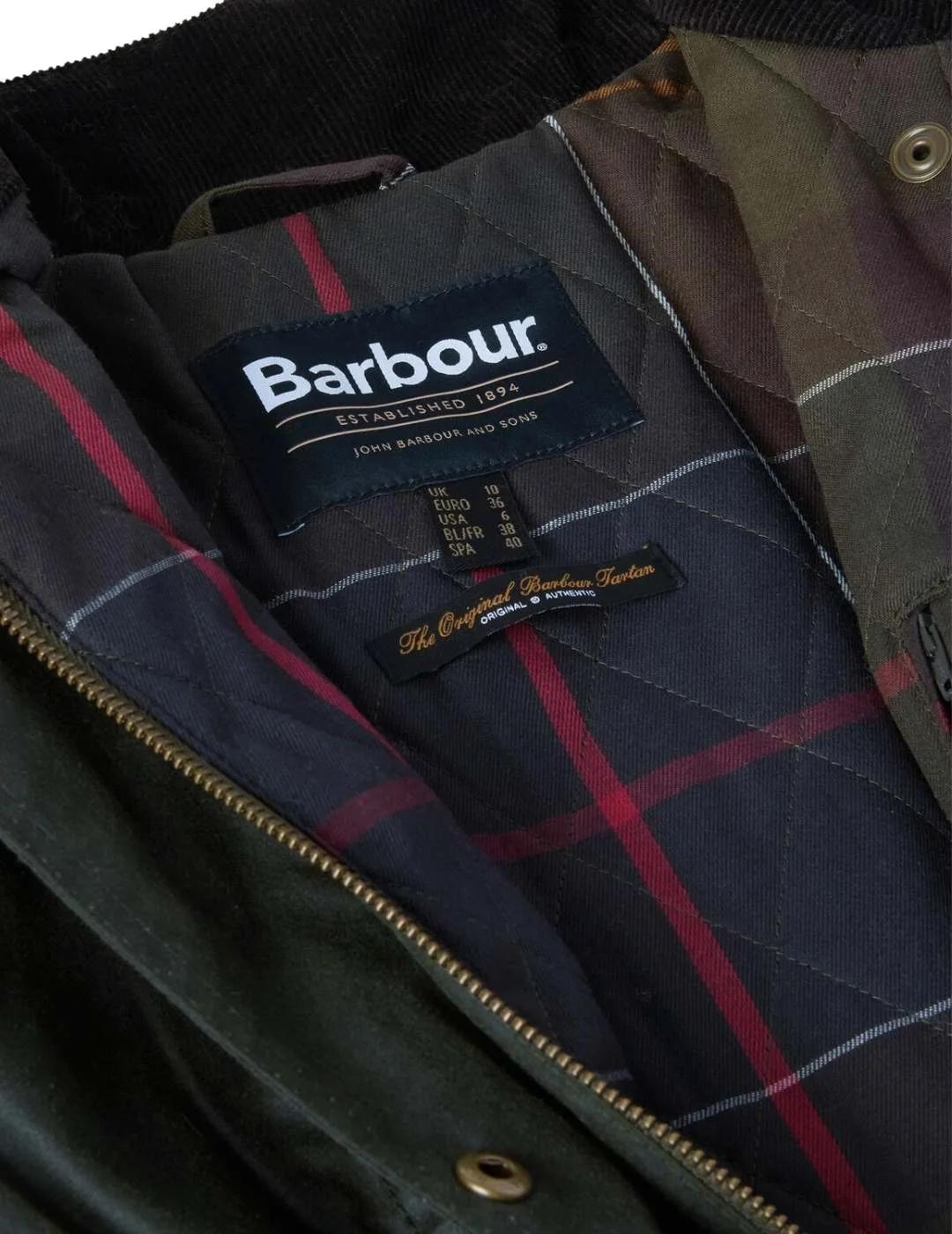 Barbour Chaqueta Fern Wax Verde oscuro