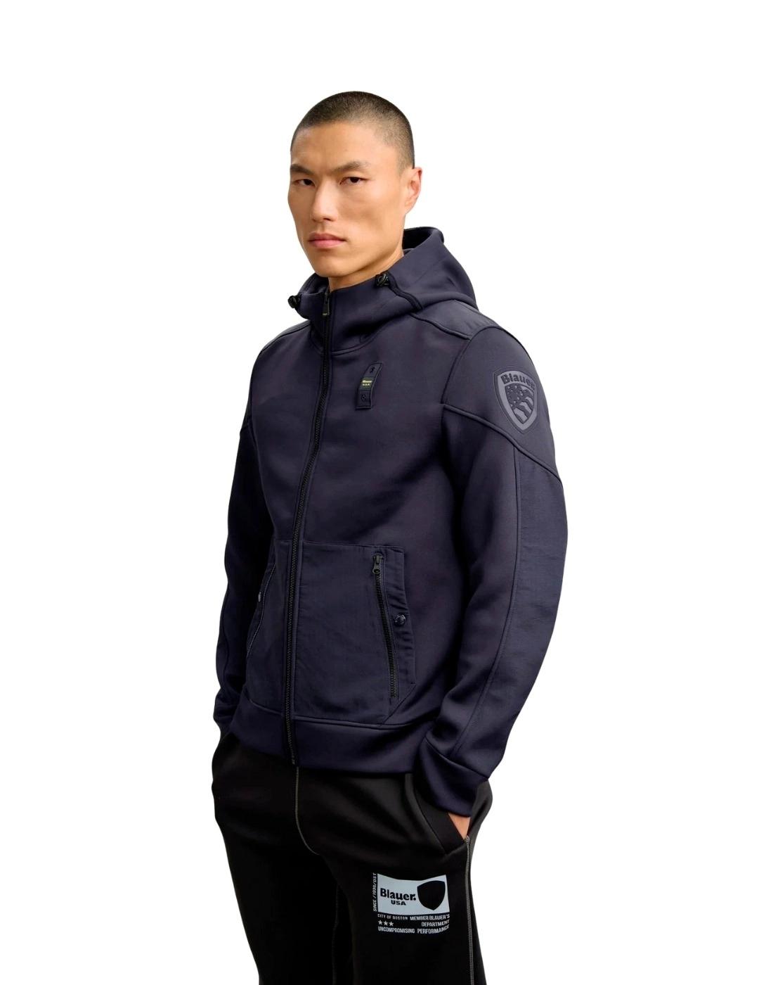 Blauer Sudadera azul marino con capucha