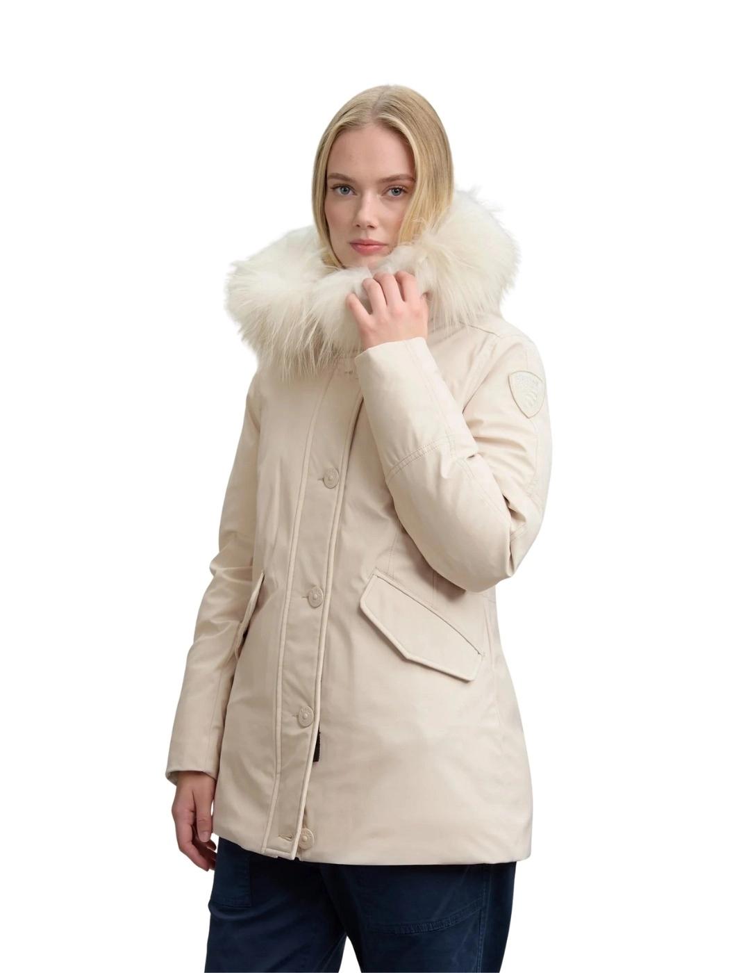 Blauer Parka acolchada Irma Crema