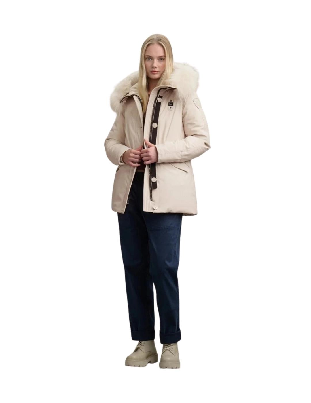 Blauer Parka acolchada Irma Crema