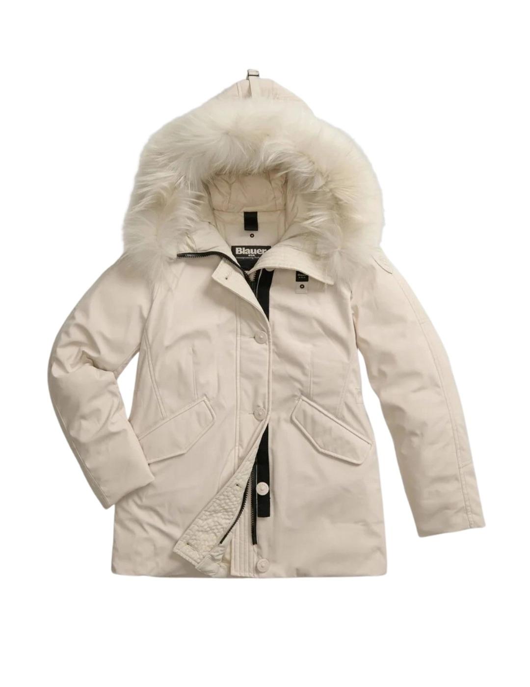 Blauer Parka acolchada Irma Crema