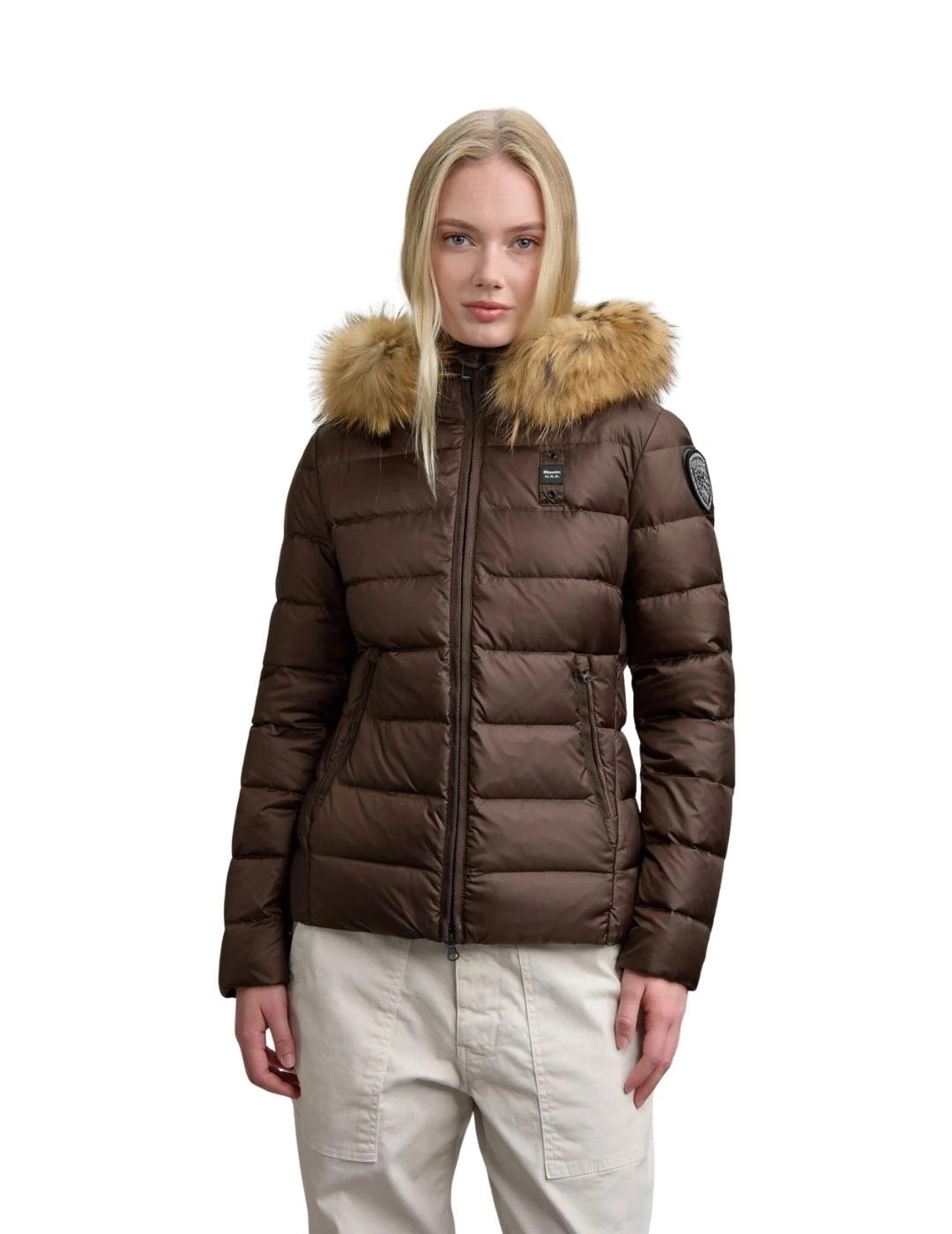 Blauer Plumífero a rayas Arcadia Marrón y beige