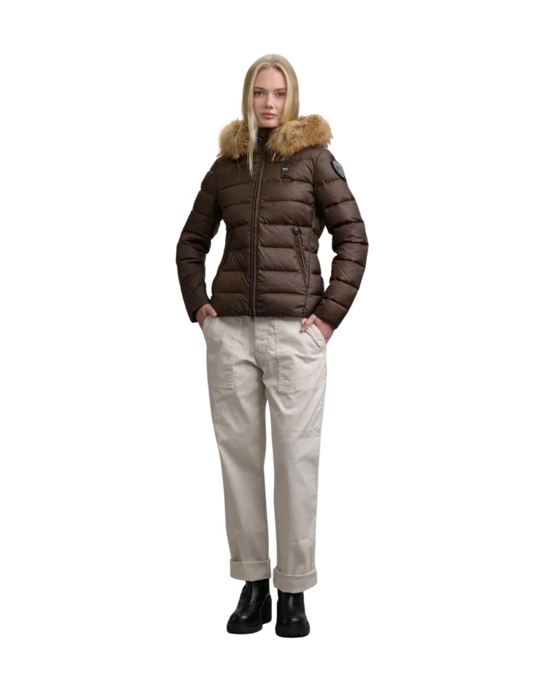 Blauer Plumífero a rayas Arcadia Marrón y beige