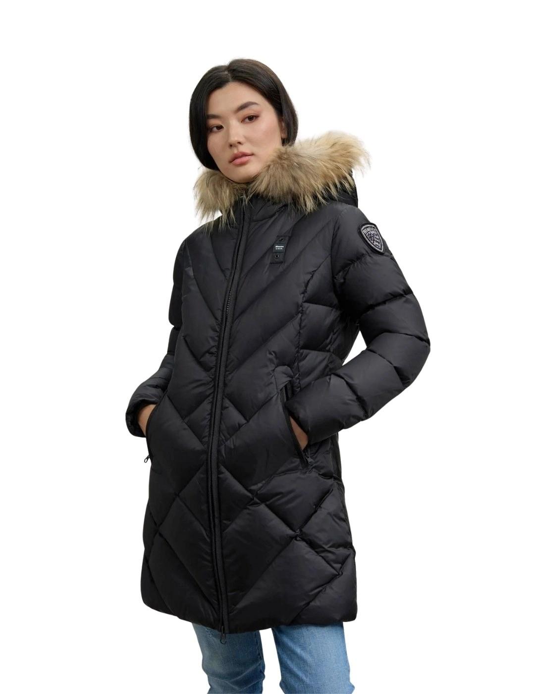 Blauer Plumífero largo Althea Negro